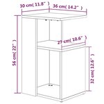 vidaXL Table d'appoint Chêne fumé 36x30x56 cm Bois d'ingénierie