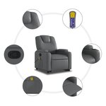 vidaXL Fauteuil inclinable de massage Gris Similicuir