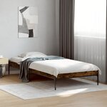 vidaXL Cadre de lit sans matelas chêne fumé 90x190 cm