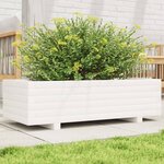vidaXL Jardinière blanc 90x40x26 5 cm bois de pin massif