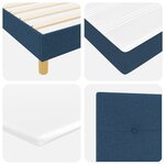 Lit Box Spring vidaXL avec matelas bleu 80x200 cm en tissu