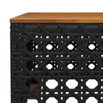 vidaXL Table de jardin noir 55x55x36 cm résine tressée et bois acacia