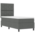 vidaXL Lit avec Sommier et Matelas & LED Gris Foncé 80x200 cm Tissu