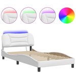vidaXL Cadre de lit avec LED sans matelas blanc 100x200 cm