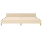 vidaXL Cadre de lit sans matelas et tête de lit crème 200x200 cm tissu