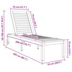 vidaXL Chaise longue avec roues 207x58x35 cm en bois massif acacia et acier inoxydable