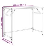 vidaXL Bureau noir 100x45x76 cm bois ingénierie acier enduit de poudre