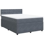 vidaXL Sommier à lattes de lit et matelas Gris foncé 140x200cm Velours