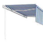 vidaXL Auvent automatique rétractable avec store 4 5x3 m Bleu et blanc