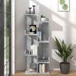 vidaXL Bibliothèque Gris béton 48x25 5x140 cm Bois d’ingénierie