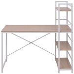 vidaXL Bureau avec bibliothèque à 4 niveaux chêne