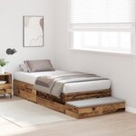 vidaXL Lit de rangement en vieux bois 100x200 cm