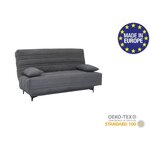 Banquette clic clac 3 places - Tissu gris moyen - L199 x P96 x H103 cm - KRISTEN - Style contemporain