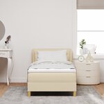 Lit à ressort vidaXL avec matelas - Crème - 80x200 cm - Tissu