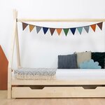 Lit tipi enfant NAKANA 120 x 190 bleu marine
