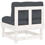 vidaXL Canapé central avec coussins blanc bois de pin massif