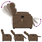 vidaXL Fauteuil de massage inclinable Marron Tissu