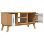 vidaXL Meuble TV OLDEN blanc et marron 114x43x57 cm bois de pin massif