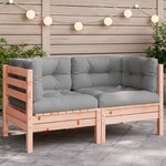 vidaXL Canapé d'angle de jardin avec coussins bois massif douglas