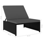 vidaXL Chaises inclinables de jardin lot de 2 et table résine tressée