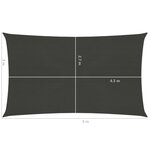 vidaXL Voile d'ombrage 160 g/m² Anthracite 3x5 m PEHD