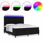 vidaXL Lit à sommier avec matelas et LED Noir 180x200 cm Tissu