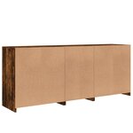 vidaXL Buffet avec lumières LED chêne fumé 162x37x67 cm