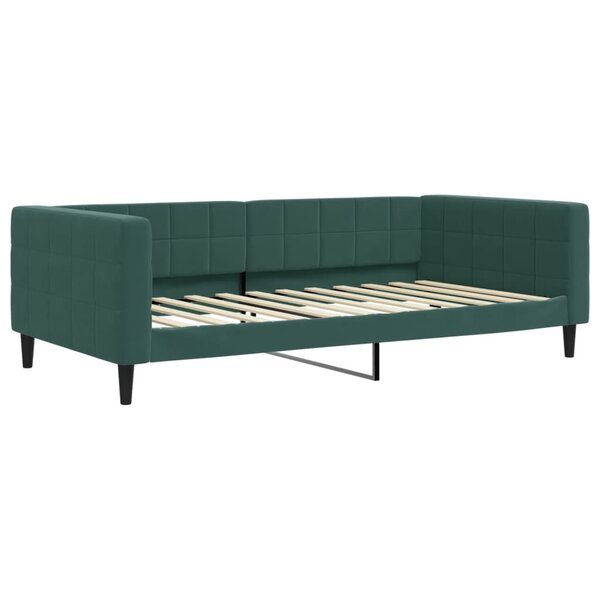 vidaXL Lit de repos sans matelas vert foncé 100x200 cm velours