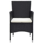 vidaXL Ensemble à dîner de jardin avec coussins 3 Pièces poly rotin noir