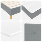 Lit Box Spring vidaXL avec Matelas en Gris Clair  180x200 cm  Tissu