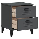 vidaXL Table de chevet VIKEN gris anthracite bois d'ingénierie