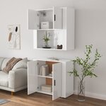 vidaXL Buffet haut Blanc Bois d'ingénierie