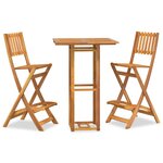 vidaXL Ensemble de bar d'extérieur 3 Pièces Bois d'acacia massif