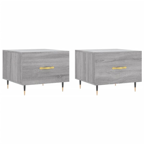 vidaXL Tables basses 2 Pièces sonoma gris 50x50x40 cm bois d'ingénierie