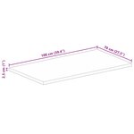 vidaXL Dessus de table rectangulaire bois massif de manguier brut