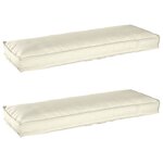 vidaXL Coussins de palette pour banc 2 Pièces Crème 120x40x8 cm Tissu Oxford