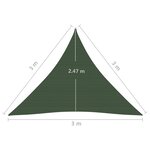 vidaXL Voile d'ombrage 160 g/m² Vert foncé 3x3x3 m PEHD