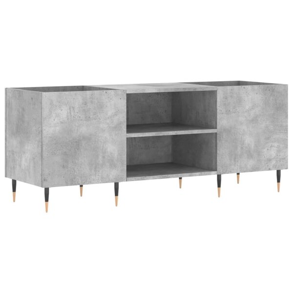 vidaXL Armoire à disques gris béton 121x38x48 cm bois d'ingénierie