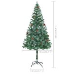 vidaXL Arbre de Noël artificiel pré-éclairé/boules pommes de pin 180cm