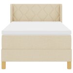 Lit à Sommier vidaXL avec Matelas Crème 100x200 cm Tissu