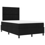 vidaXL Lit à ressorts avec matelas & LED Noir 120x200 cm Tissu