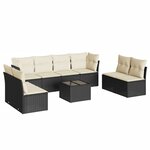 vidaXL Salon de jardin 9 Pièces avec coussins noir résine tressée