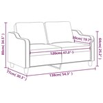 vidaXL Canapé à 2 places Marron 120 cm Tissu