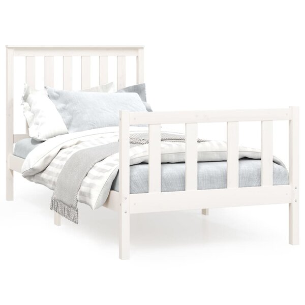 vidaXL Cadre de lit sans matelas blanc 100x200 cm bois de pin massif