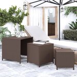 vidaXL Tables gigognes 3 Pièces marron résine tressée