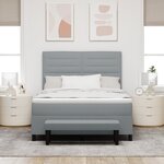 vidaXL Lit à ressort avec matelas et banc gris clair 140x200 cm tissu
