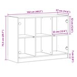 Buffet vidaXL Chêne Noir 102x37x75 5 cm Bois Aggloméré