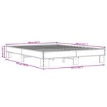 vidaXL Cadre de lit chêne marron 160x200 cm bois d'ingénierie et métal