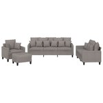 vidaXL Ensemble de canapés 4 Pièces avec coussins taupe tissu