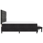 vidaXL Lit à ressort avec matelas et banc Noir 180x200 cm Velours